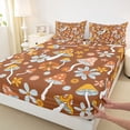 thumbnail image 3 of Feelyou Rustic Mushroom Twin Sheet Sets, Orange Flower Floral Bedding, 3 Pieces, 3 of 7