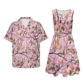 thumbnail image 5 of Garronmavis His and Hers Matching Outfits Mens Button Down Shirt Soft Beach Shirts and Womens Summer Dresses Camo Hunting A-Line Polyester Vacation Sleeveless Crewneck Sundress, 5 of 7