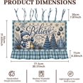 thumbnail image 2 of Winter Snowman Oven Skirt Curtain for Farmhouse Kitchen Decor Blue Christmas Farmhouse Farmhouse Tie Top Oven Curtain for Door Decorative Stove Cover Dishwasher Cover for Cottage Kitchen Decor, 2 of 7