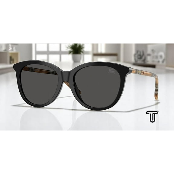 BURBERRY BE4455 416187 Black Dark Grey 55 mm Women's Sunglasses