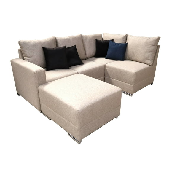 Sala Esquinera El Bazar Store Frigg Beige 230x150 cm Tela Lino Nacional Modular