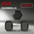 thumbnail image 2 of JoanKaren 45lbs Hex Dumbbell Set of 2 with Rubber Encased Coating&Textured Carbon Steel Handle,Anti-Roll Weights for Home Gym Strength Training, 2 of 8
