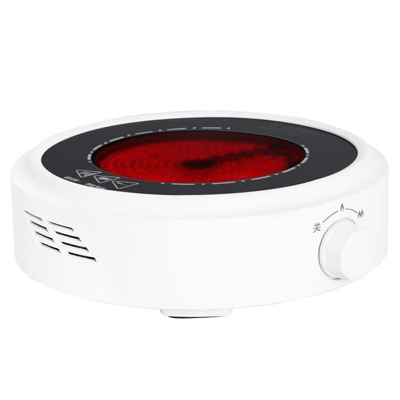 Consfly Electric Mini Stove Portable 7" Hot Plate 800W 110V Electric Ceramic Stove for Boiling Water, Making Tea and Coffee (White)