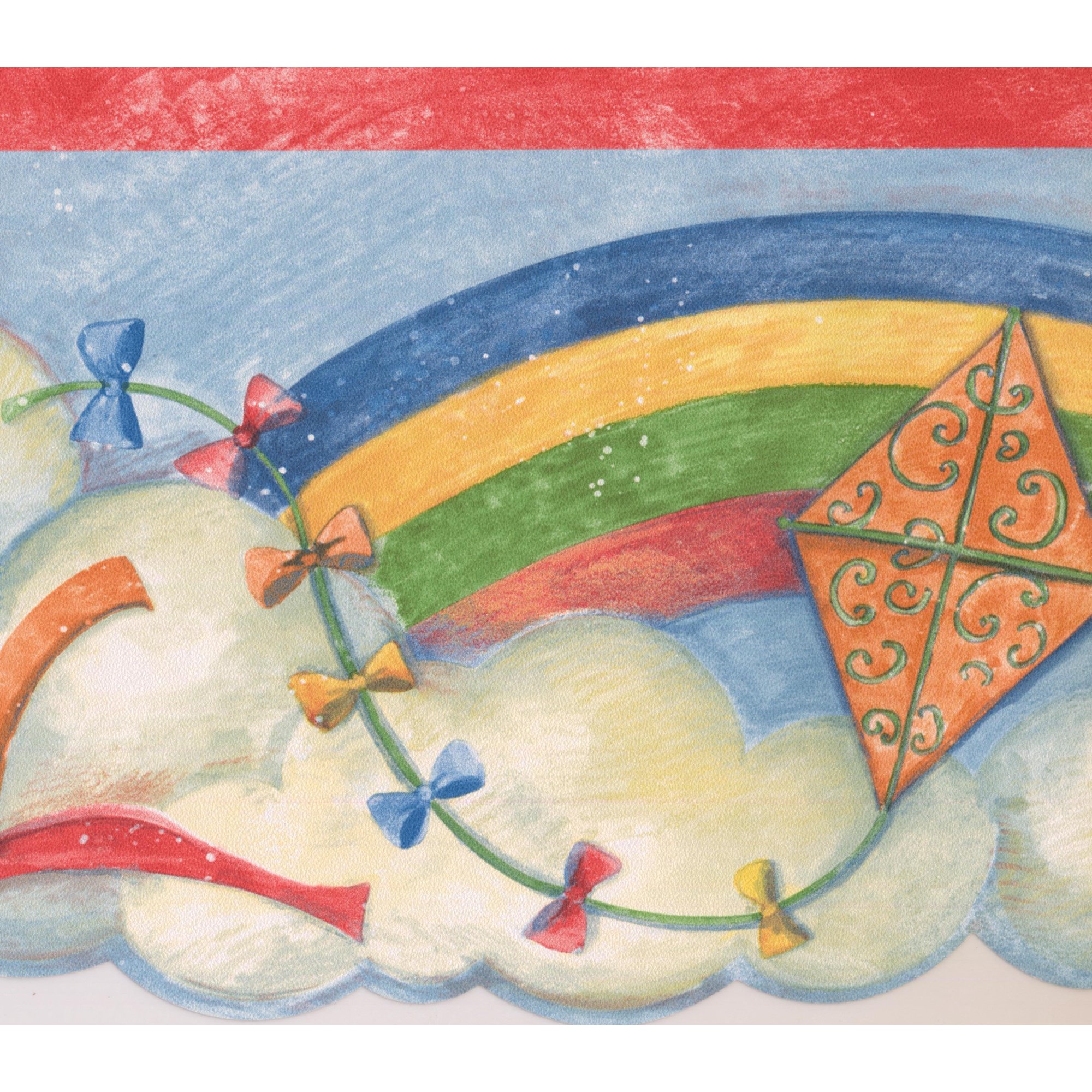 Kites in the Clouds Retro Wallpaper