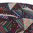 thumbnail image 2 of Abstract Pouf Cover with Zipper, Modern Geometric Triangles Stripes Dots Repetitive Illustration, Soft Decorative Fabric Unstuffed Case, 30" W X 17.3" L, Brown and Multicolor, by Ambesonne, 2 of 3