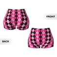 thumbnail image 6 of Yiaed pink and black argyle Print Women's Athletic Shorts Running Shorts Sporty Short High Waisted Elastic Workout Shorts for Yoga Gym Running & Sports -Medium, 6 of 8