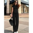 thumbnail image 4 of Conjunto de Dos Piezas para Mujer, Estilo Casual, Ideal para Estar en Casa. Incluye Top de Larga Ligeramente Corto y Pantalón de Pierna . Negro - Corto S, 4 of 8