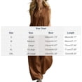 thumbnail image 3 of Miluxas Ladies' Casual V-Neck Solid Sleeveless Jumpsuit – Cotton Linen Button-Down Wide Leg Jumpsuit with Pockets Casual Vacation Outfits Blue, 3 of 6