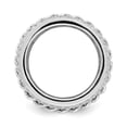 thumbnail image 2 of Finest Gold Sterling Silver Rhodium-Plated CZ Spinning Chain Center Ring - Size 6, 2 of 5