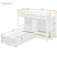 thumbnail image 2 of Harper & Bright Designs Twin Size Bunk Bed with Hydraulic Bed and Wardrobe, Wooden Bunkbed with 6 Drawers & Storage Shelves, Full-Length Guard Rail, White, 2 of 15