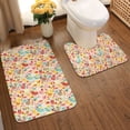 thumbnail image 2 of Honeii Colorful Chicken Pattern Bathroom Anti-Skid Pad Bathroom Mat Vintage Seamless Pattern Not-Slip Toilet Rug Set, 2 of 6