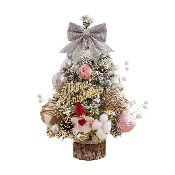 Adornos navideños, adornos navideños, regalos navideños, árbol de Navidad LED luminoso decorativo navideño, decoración de escritorio para el hogar, mini árbol de simulación de escritorio de 0,6 m, reg