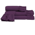 thumbnail image 5 of 4 Piece Corner Ruffle Sheet Set, 3" Inch Corner Ruffle On Flat Sheet, 8 Inch Deep Pocket, 100% Egyptian Cotton, 800 TC, Twin Size, Solid Plum, 5 of 6