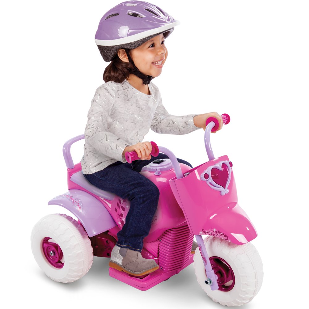 Disney Princess 6V Girls Ride On Motorcycle Pink Tricycle for Toddlers by Huffy