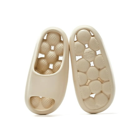 

Lacyhop Men Slippers Beach Bath Slipper Quick Dry Slides Home Lightweight Summer Shoes Breathable Open Toe Casual Shoe Light Khaki 9.5-10