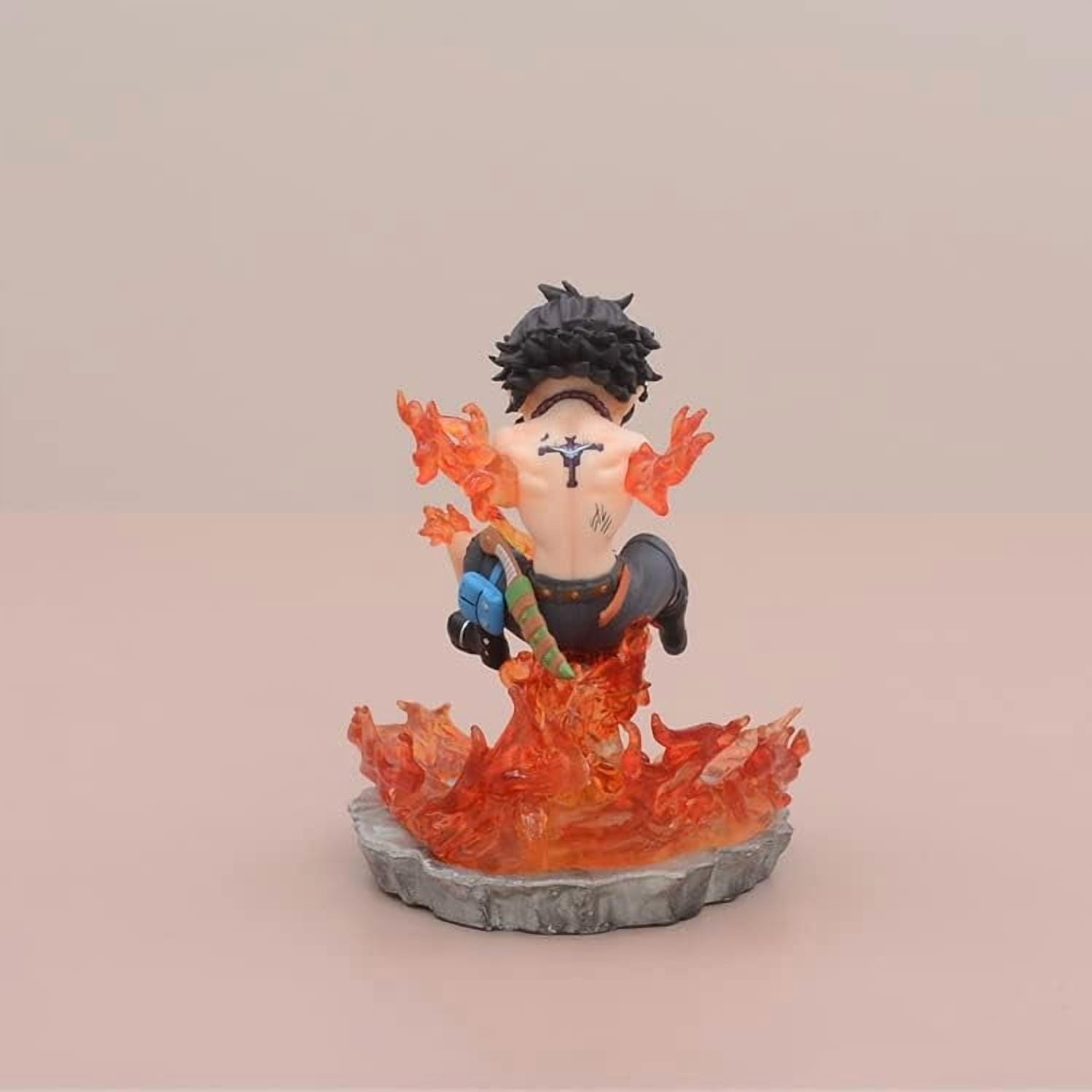 Newly Mini Figures, Luffy Zoro Doflamingo Mihawk Boa Hancock Sabo Statue Figure 12CM/4.7INCH Action Figures Cartoon Toys Anime Collection Decoration (Ace)