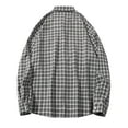 thumbnail image 7 of ZUKMRJPC Men's Long Sleeve Shirt Casual Lightweight Button Personality Checkered Printed Lapel Shirts with Pocket, 7 of 7