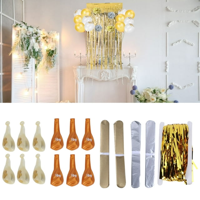 YLSHRF Sequin Balloon Set Decorative Fringed Curtain Paper Flower Ball For 2021 New GS