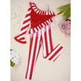 thumbnail image 4 of vastwit Kids Girls Xmas Candy Cane Leotard Christmas Mrs Santa Claus Dance Performance Jumpsuit Red 10, 4 of 7