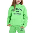 thumbnail image 4 of Little Girls Outfits Sets Winter Hoodie Joggers Comfy Casual Kids Print Cute Girls Fall Clothes Light Green Size 6-7T, 4 of 4