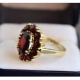 thumbnail image 4 of 2.20Ct Oval Cut Lab Created Red Garnet Women's Flower Gift Ring In 14k Yellow Gold Plated, 4 of 5