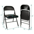 thumbnail image 3 of VECELO 5-Piece Card Table and Chair Set, 33.8" Square Table and Set of 4 Chairs with Padded Seat, Black, 3 of 9