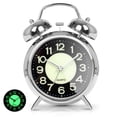 thumbnail image 1 of AYRELY® Reloj despertador súper ruidoso para adultos que duermen mucho, doble campana retro de 4 pulgadas, silencioso, de cuarzo, sin tictac, con retroiluminación, esfera luminosa, despertadores para, 1 of 5