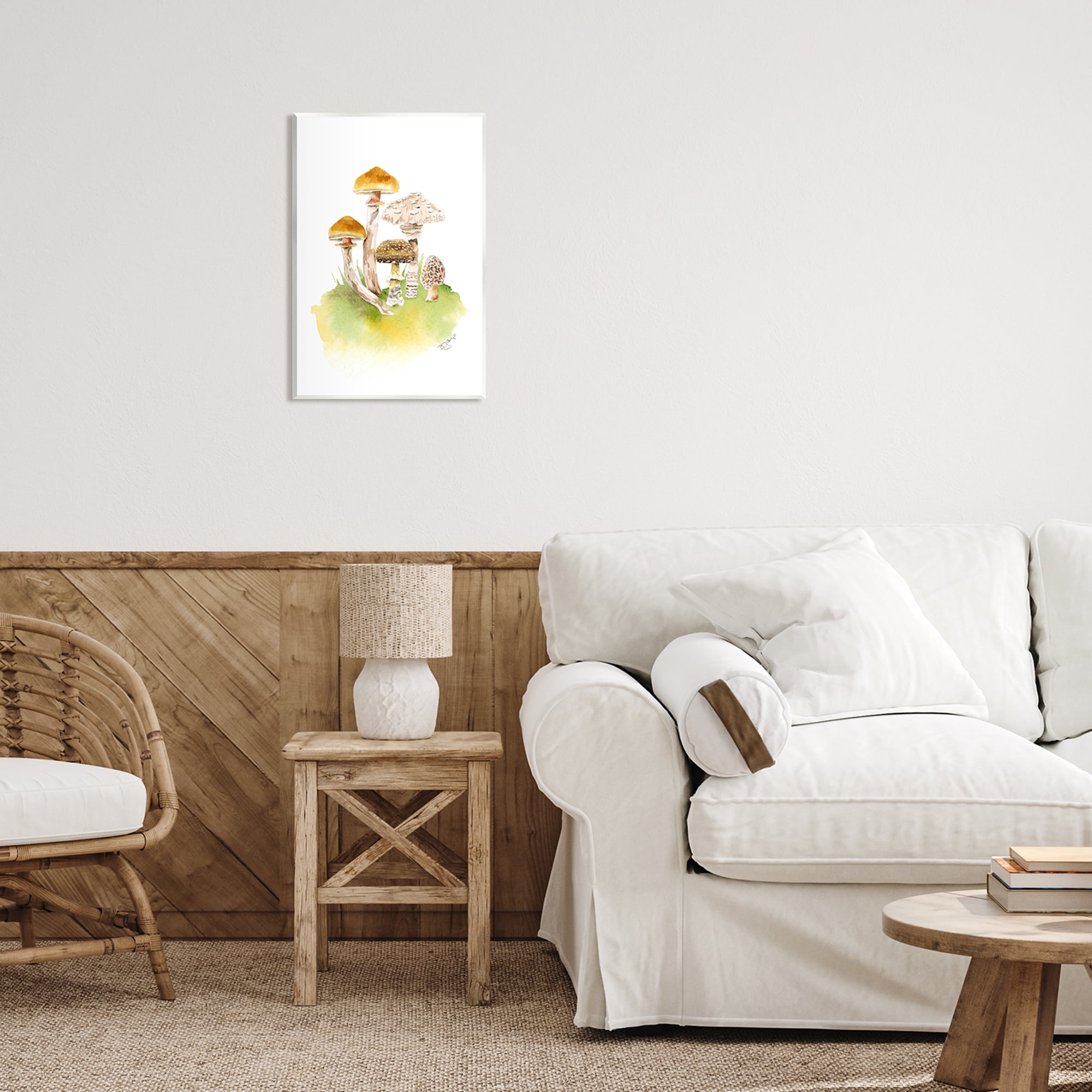 Stupell Industries Sprouting Brown Mushrooms Botanical & Floral Painting Unframed Art Print Wall Art, 13 x 19