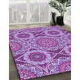 thumbnail image 3 of Ahgly Company Machine Washable Indoor Round Transitional Dark Orchid Purple Area Rugs, 5' Round, 3 of 7
