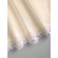 thumbnail image 3 of Champagne Halter Neck Lace Trim Satin A-Line Mini Dress For Women, 3 of 5
