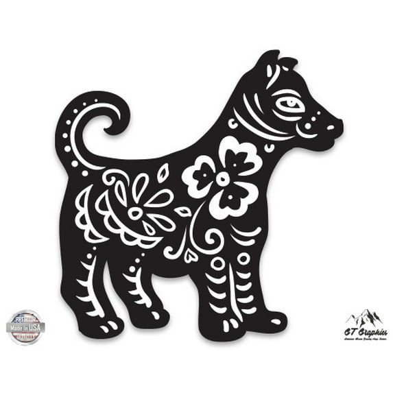 Chinese Zodiac Dog - 12" Vinyl Sticker Waterproof Decal