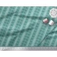 thumbnail image 2 of Soimoi Poly Georgette Fabric Leaves & Swirl Block Printed Fabric 1 Yard 52 Inch Wide, 2 of 2