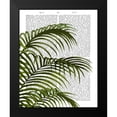 thumbnail image 2 of Fab Funky 15x18 Black Modern Framed Museum Art Print Titled - Palm Leaf 1, Green On White, 2 of 5