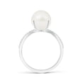 thumbnail image 2 of ANGARA Freshwater Cultured Pearl and Diamond Split Shank Ring in 14K White Gold for Women | June Birthstone, Birthday, Anniversary, Jewelry Gift for Women | Pearl Ring, 2 of 5