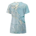 thumbnail image 5 of USSUMA Womens Blouses and Tops Dressy Womens Summer Casual Tops Trendy Marble Print Shirts V Neck Short Sleeve T-Shirts Dressy Blouse Comfy Soft Tees, 5 of 5