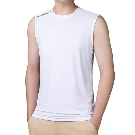 Krdevn Men's Ice Silk Sports Tank Top Large Wicking Sweatshirt Sleeveless Running Fitness Tank Top,Tank Tops Men,XXL