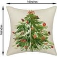 thumbnail image 6 of Watercolor Sage Green Christmas Tree Pillow Covers 16x16 Decor Throw Pillows Case for Couch Winter Xmas Indoor Outdoor Decorative Cushion Cases for Sofa Bed Decorations Set of 2, 6 of 6