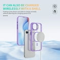 thumbnail image 2 of TECH CIRCLE For iPhone 16e Clear Phone Case 6.1" 2025 with Magnetic Ring and Hidden Foldable Kickstand, Compatible with MagSafe, Slim Lightweiht Protective Transparent Back Cover Case, Purple, 2 of 8