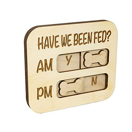 

JennyGems Dog Feeding Reminder Magnet Have We Been Fed Dog Feeding Magnet Feed Tracker AM PM Wooden Reminder Slider for Fridge Made in USA