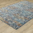 thumbnail image 3 of 5' X 7' Blue Teal Gold Rust And Beige Abstract Power Loom Stain Resistant Area Rug, 3 of 10