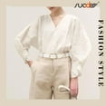 thumbnail image 6 of SUOSDEY Women Leather Belts White Belt for Jeans Dresses Pants with Metal -tail Design, 6 of 8