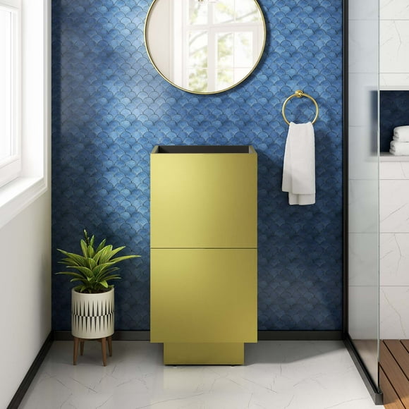 Modway Quantum 18" Bathroom Vanity Cabinet (Sink Basin Not Included) in Gold