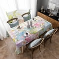 thumbnail image 4 of Colorful Easter Rectangle Tablecloth, Easter Eggs Botanical Spring Floral Waterproof & StainResistant Tablecloth, Washable Oil-proof Table Cover for Dining/Party/Wedding/Camping/Buffet 60x84 In, 4 of 9