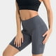 thumbnail image 3 of Naiovety Pantalones cortos deportivos elásticos con bolsillos de alta capacidad para mujer, Shorts de baño de cintura alta, color gris claro Uniforme atlético, 3 of 6