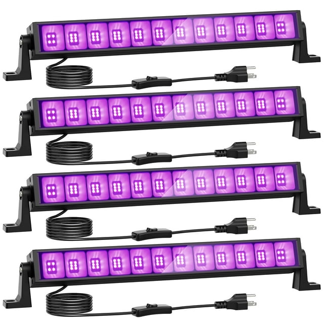 Paquete de 4 luces negras Onforu de 42 W, cable de 1,5 m, 110 V