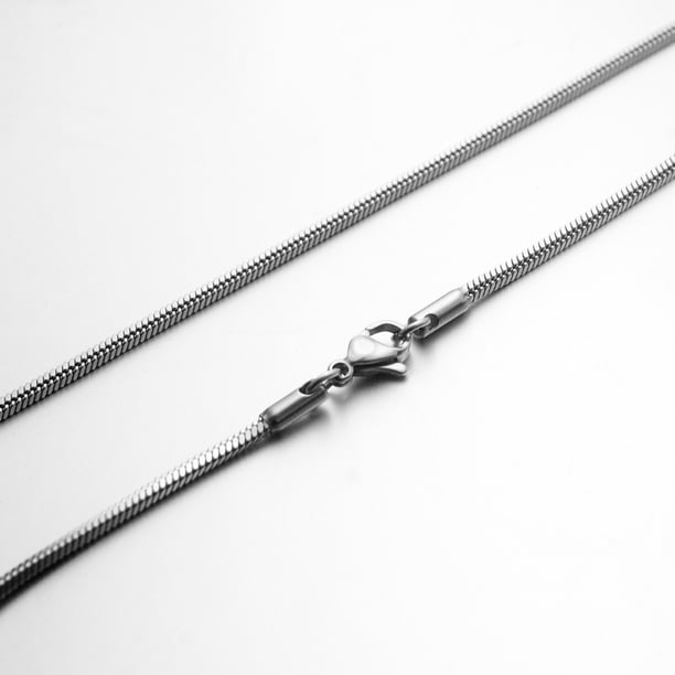 Cadena de serpiente cuadrada de acero inoxidable, moderna, simple, elementos de diseño de nicho, cadena de alta gama, cadena de hueso con cerradura de acero de titanio