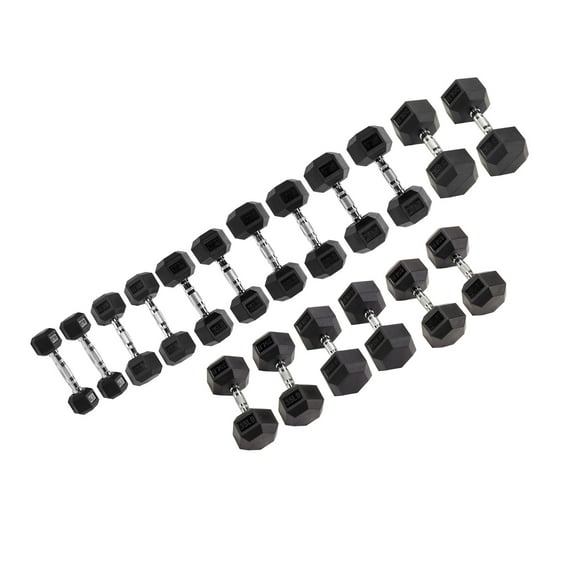 Signature Fitness Hex Dumbbells Strength Workout Equipment Set, 550 lbs