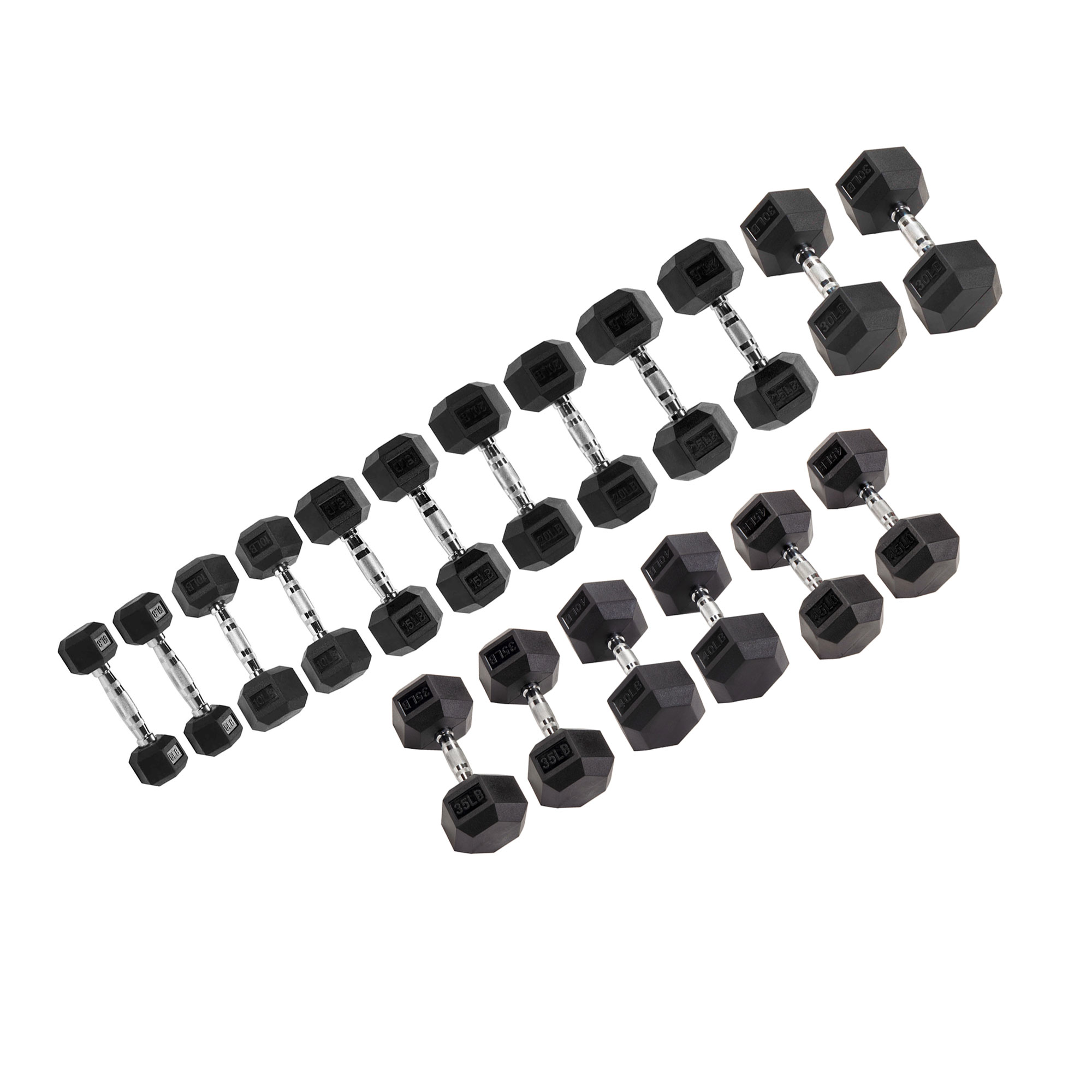Signature Fitness Hex Dumbbells Strength Workout Equipment Set, 550 lbs
