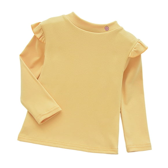 Gubotare Tight Shirts for Girls Toddler Turtleneck Baby Girl Boy Long Sleeve Shirt Solid Color Mock Neck Shirt Knitwear Blouse Fall Winter Clothes Size 1T 2T (Yellow,1-2 Years)