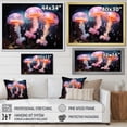 thumbnail image 4 of Designart "Dance of the Jellyfish Pink Black Marine Animals III" Marine Animals Floater Framed Canvas Art Print, 4 of 7